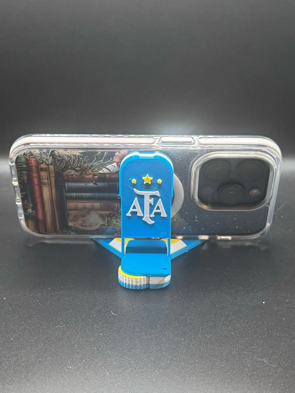 Blue Phone Stand with AFA Logo - Portable Cell Accessory